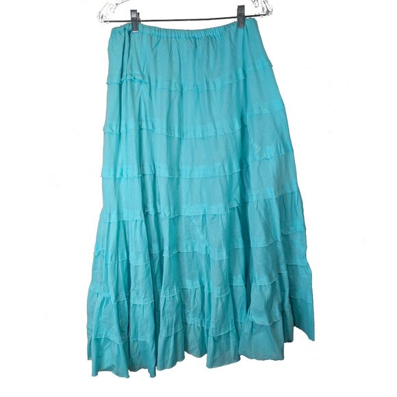 Pale Turquoise Blue layered Classique Gypsy skirt Size small - Picture 2 of 3